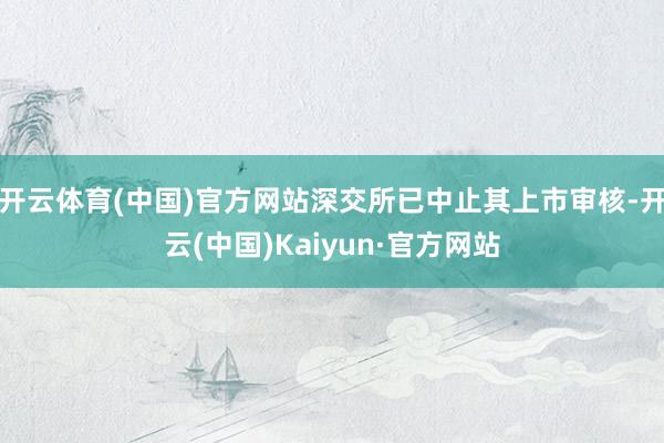 开云体育(中国)官方网站深交所已中止其上市审核-开云(中国)Kaiyun·官方网站