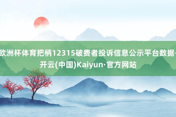 欧洲杯体育把柄12315破费者投诉信息公示平台数据-开云(中国)Kaiyun·官方网站