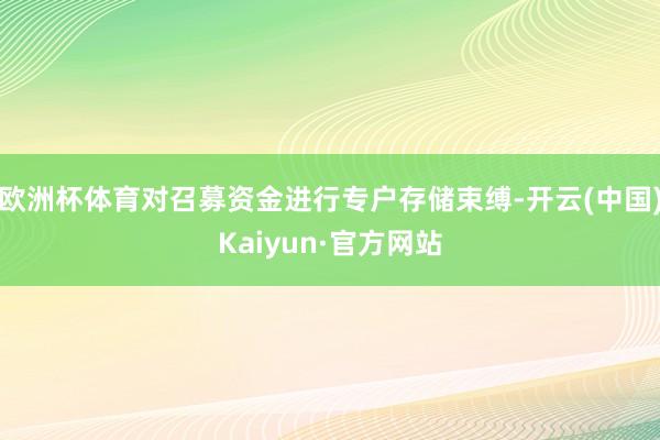 欧洲杯体育对召募资金进行专户存储束缚-开云(中国)Kaiyun·官方网站