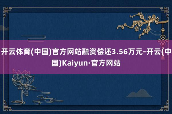 开云体育(中国)官方网站融资偿还3.56万元-开云(中国)Kaiyun·官方网站