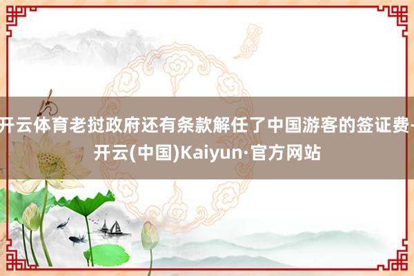 开云体育老挝政府还有条款解任了中国游客的签证费-开云(中国)Kaiyun·官方网站