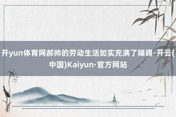 开yun体育网　　郝帅的劳动生活如实充满了障碍-开云(中国)Kaiyun·官方网站