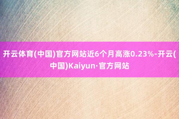 开云体育(中国)官方网站近6个月高涨0.23%-开云(中国)Kaiyun·官方网站